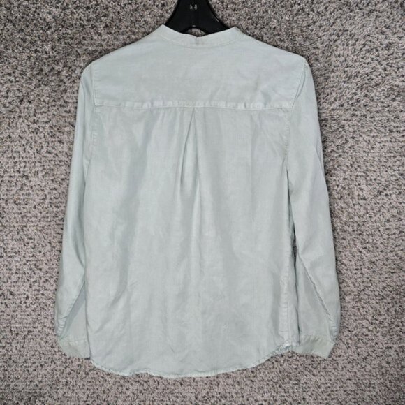 Chicos Top Womens 0 US Small Green Button Up Touch Of Cool Pockets Casual Ladies - Picture 7 of 7